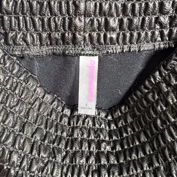 Commando Black Faux Leather Joggers Size Large - Picture 9 of 10